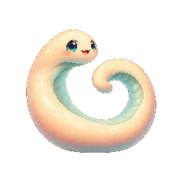かわいい・コミカルの敵キャラ「うずまきのはしゃぎ蛇」の立ち絵イラスト