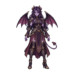 サキュバスの敵キャラ立ち絵イラスト（王道ファンタジー）