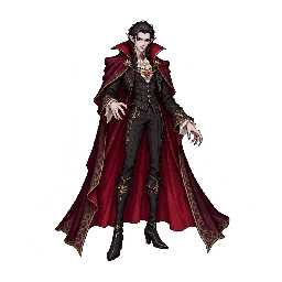 ヴァンパイアの敵キャラ立ち絵イラスト（王道ファンタジー）
