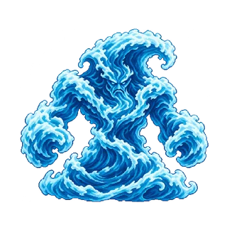 水の精霊の敵キャラ立ち絵イラスト（王道ファンタジー）